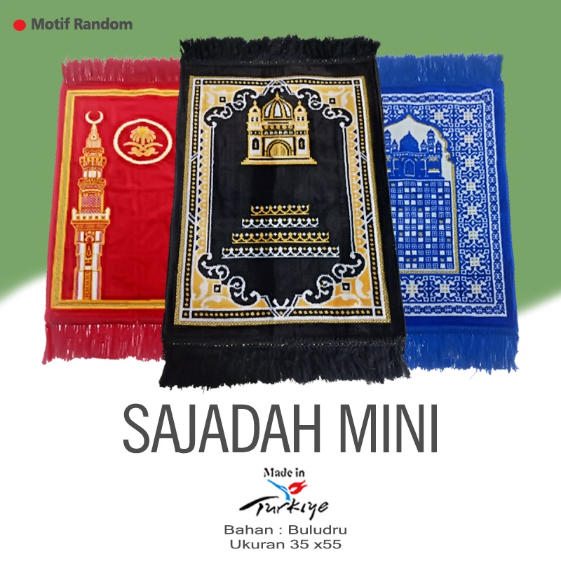 Souvenir Oleh Oleh haji dan umroh sajadah mini / anak ukuran 35 x 60 cm kualitas terjamin