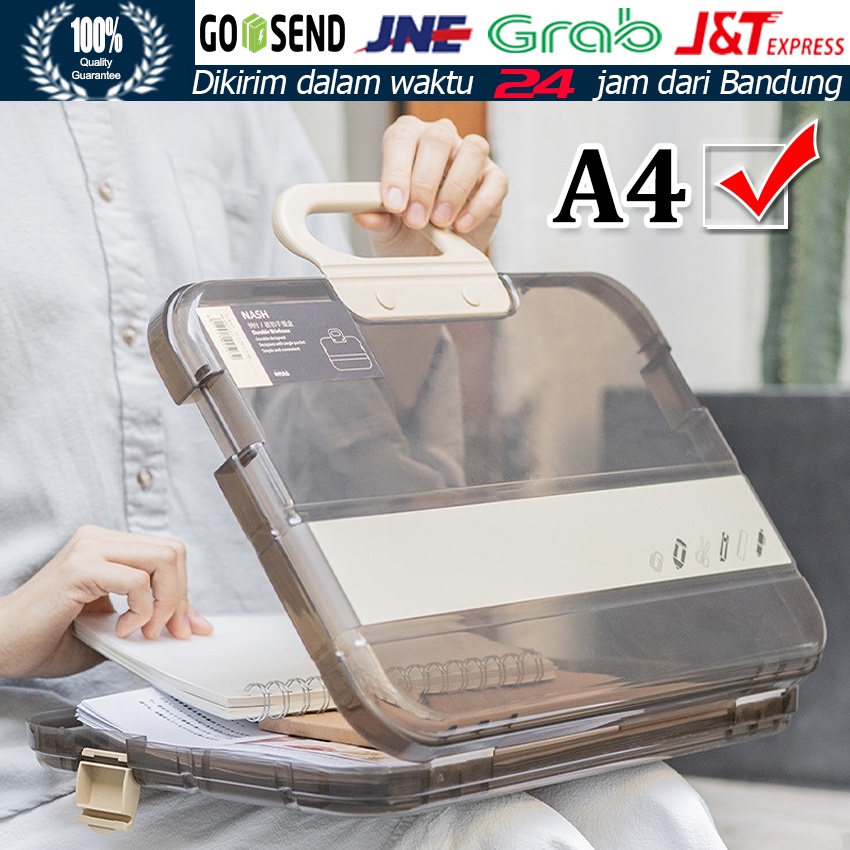 Jual A4 Protable Tas File Handle Map File Clear Holder Tas File Sekat ...