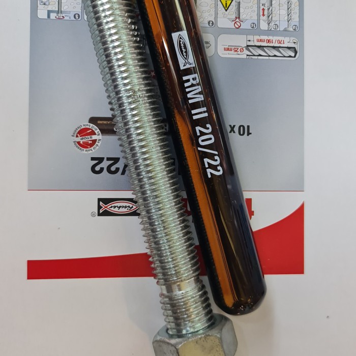 Jual [READY] Straight Anchor Besi Angkur Stud Rod M16 X 190 Grade 5.8 ...