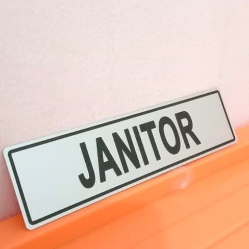 Jual SIGN LABEL JANITOR 4X18CM K3 RAMBU | Shopee Indonesia