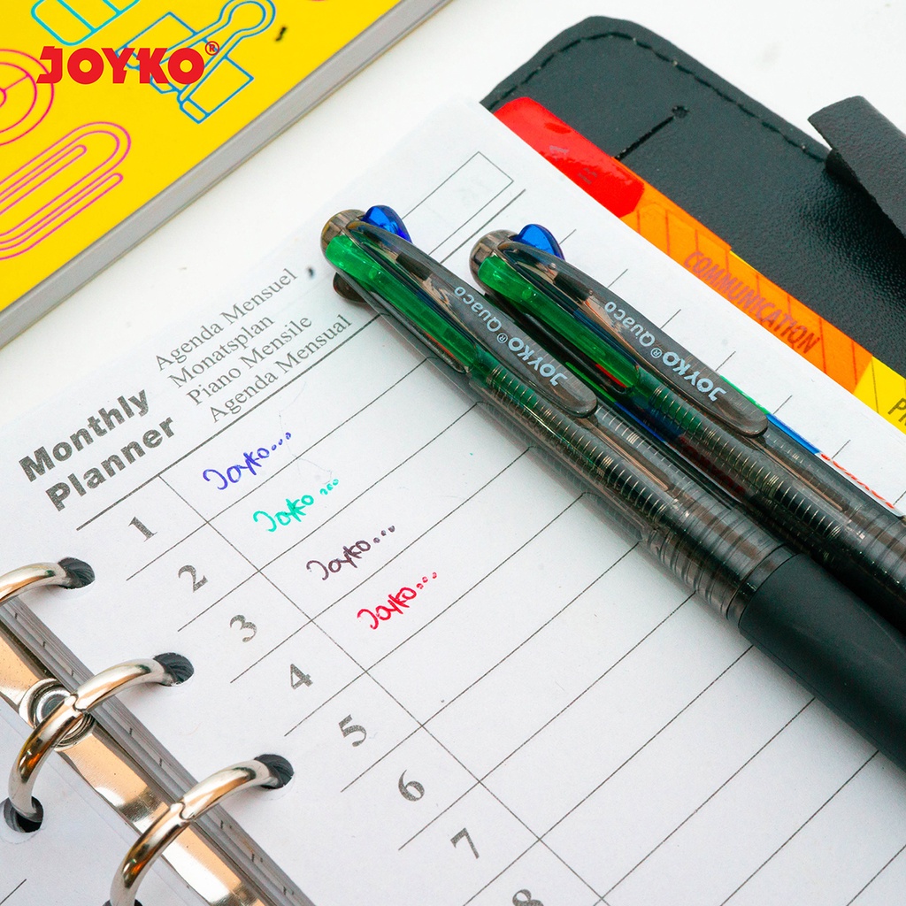 Ball Pen Pulpen Pena Joyko BP-213 Quaco 0.7 mm 4 Warna Colors (4)