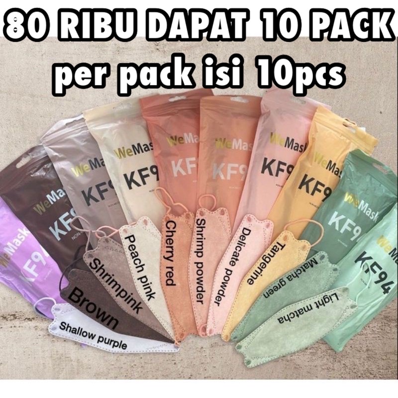 Jual PAKET USAHA MASKER KF94 CAREION DAPAT 10 PACK BEDA WARNA | Shopee ...