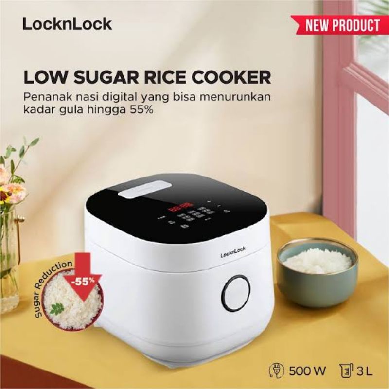 Jual LOCKnLOCK EJR846WHT rice cooker LOW CARBO digital 3ltr Shopee