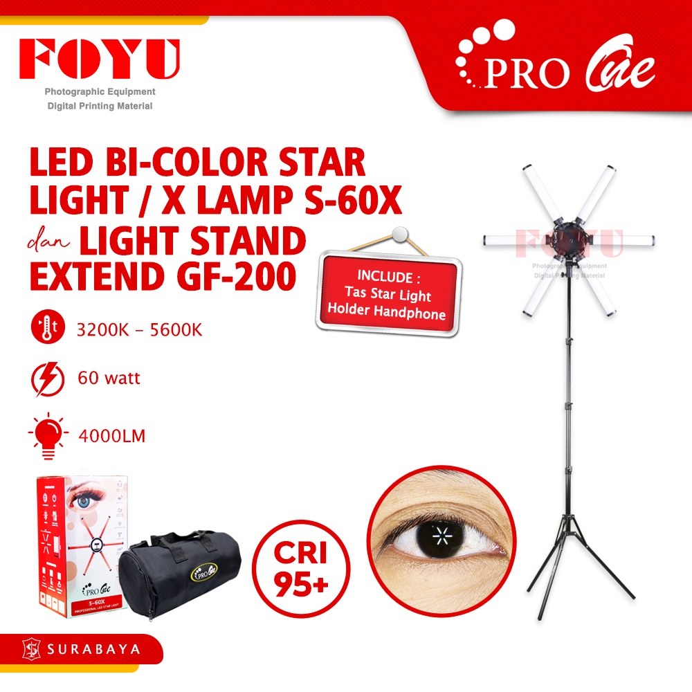 Jual LED Bi-Color Star Light X Lamp Pro One S-60X dan Stand Extend GF ...