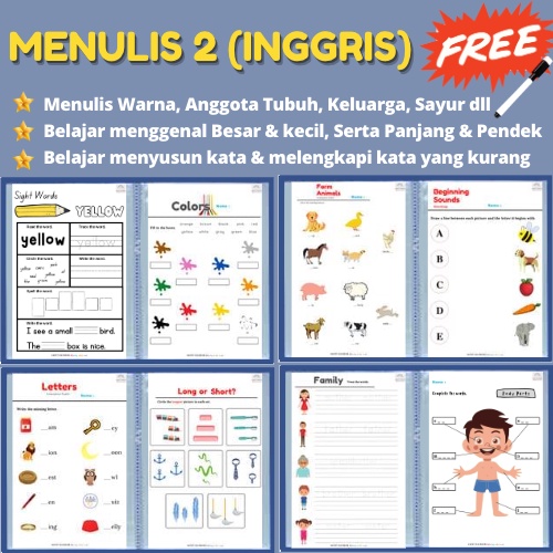 Jual Buku Aktivitas Belajar Membaca Menulis Bahasa Inggris Anak Tk Paud ...