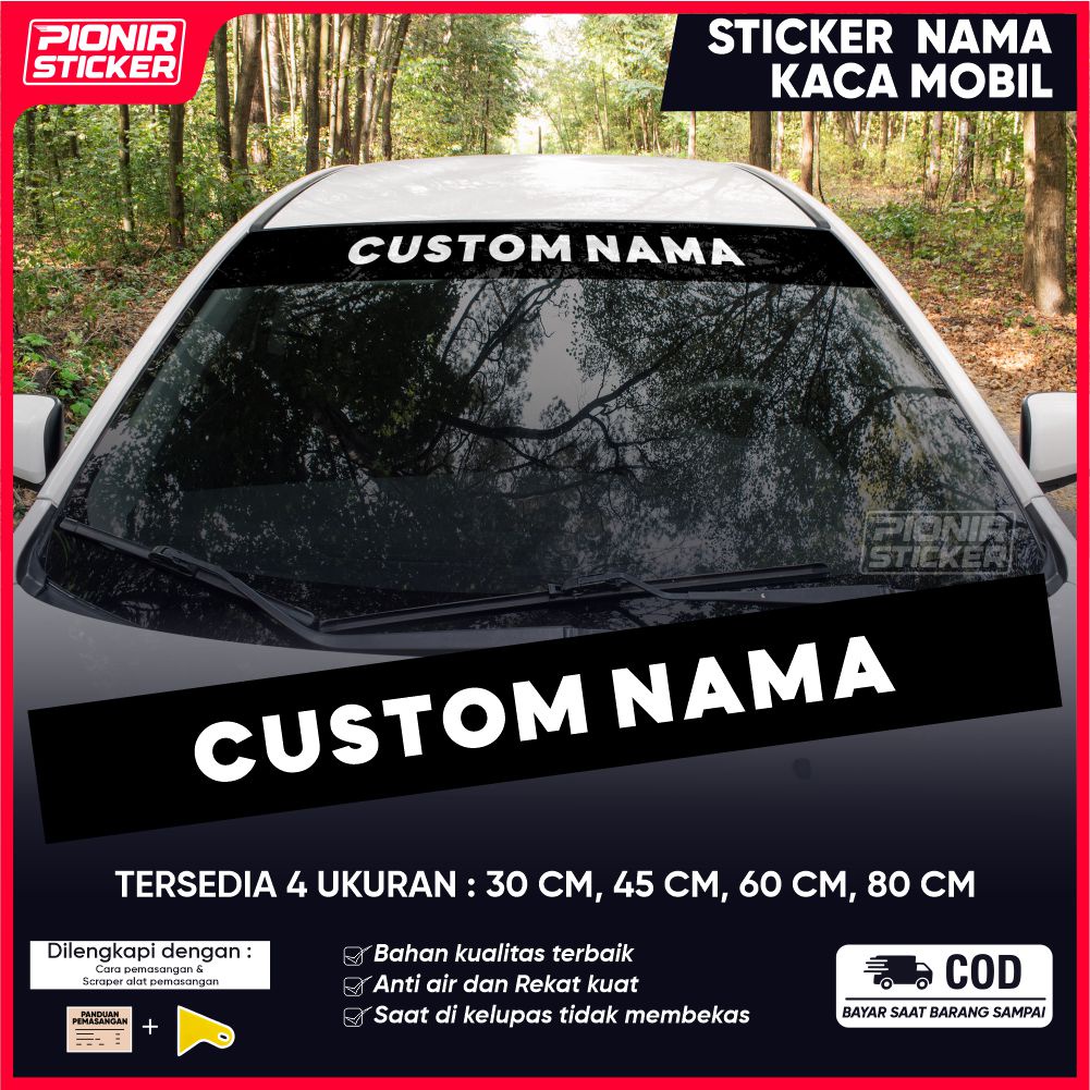 Jual Stiker Kaca Mobil Nama Custom Cutting Sticker Body Dan Kaca Mobil Nama Custom Shopee 3380