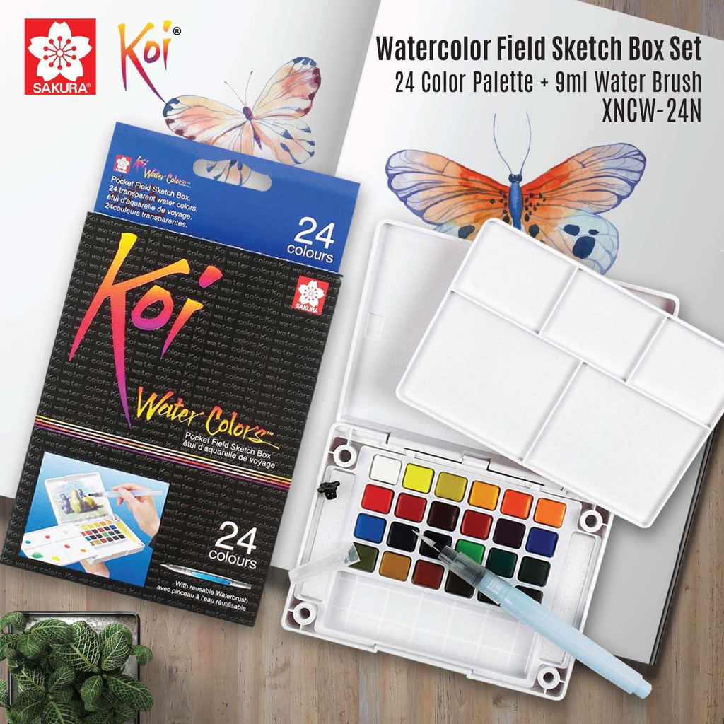 Jual Sakura Koi Watercolor Pocket Field Sketch Box 24