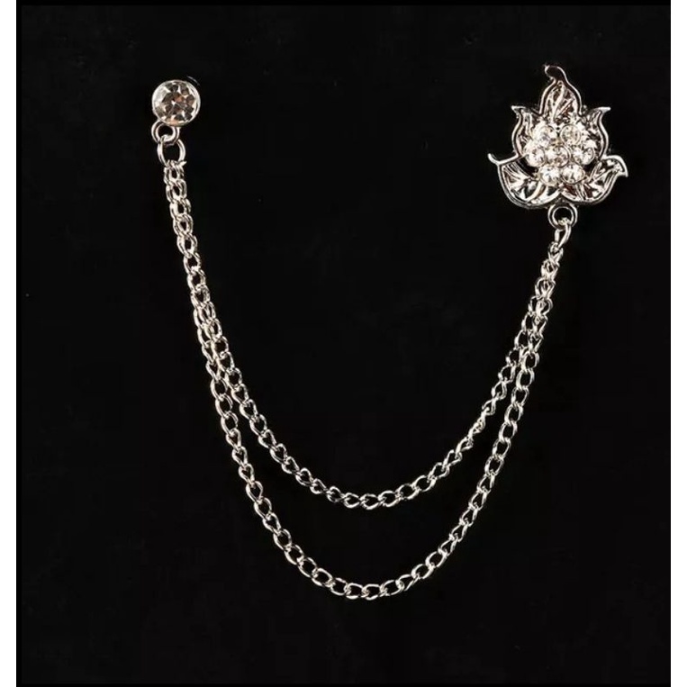 Jual Lapel pin rantai/bros rantai jas - daun bunga | Shopee Indonesia