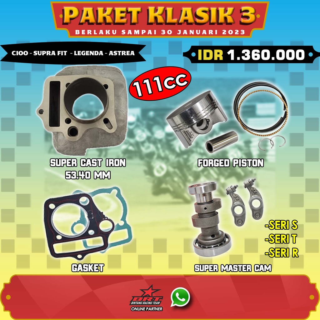 Jual PAKET KLASIK 3 C100/SUPRAFIT/LEGENDA/ASTREA BRT - BLOK PISTON ...