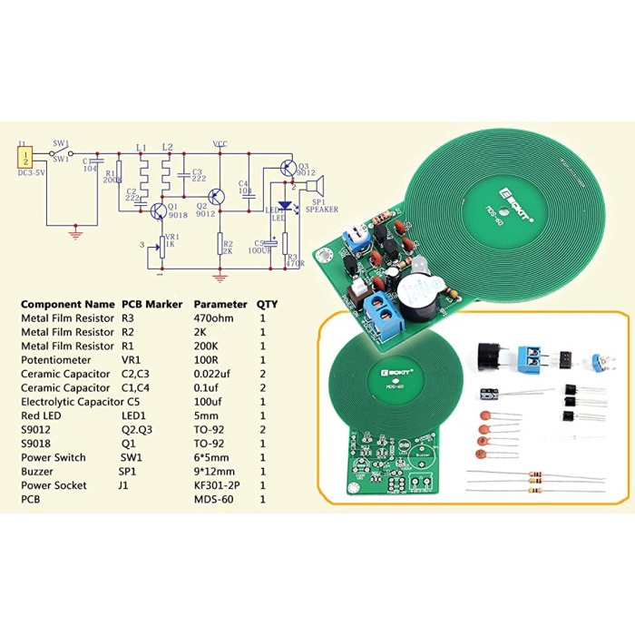 Jual DIY KIT Metal Detector Detektor Logam Sensor Deteksi Besi Induksi ...