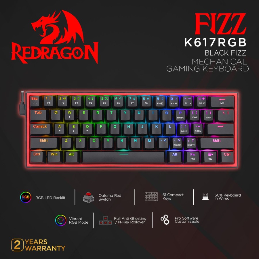 Jual Redragon K617 / K617 FIZZ / K617RGB / K617 RGB BLACK 60% ...