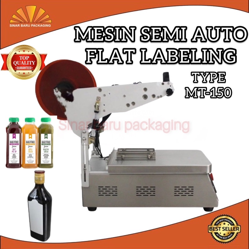 Jual Mesin Labeling Botol Flat Datar Sticker Type MT-150 Label Stiker ...