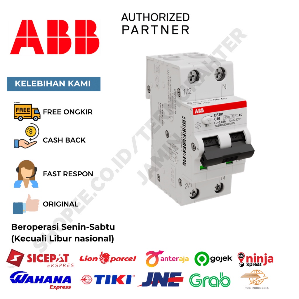Jual ABB RCBO SLIM 2POLE 25A 30mA DSN201 AC-25 2CSR255080R1254 | Shopee ...