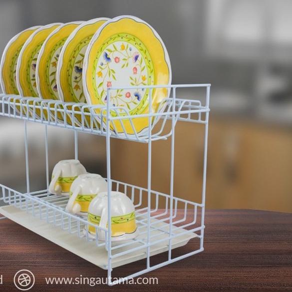 Jual Rak Piring Besi Susun 2 Tatakan Nampan Rak Gantung Susun 2 Kitchen ...