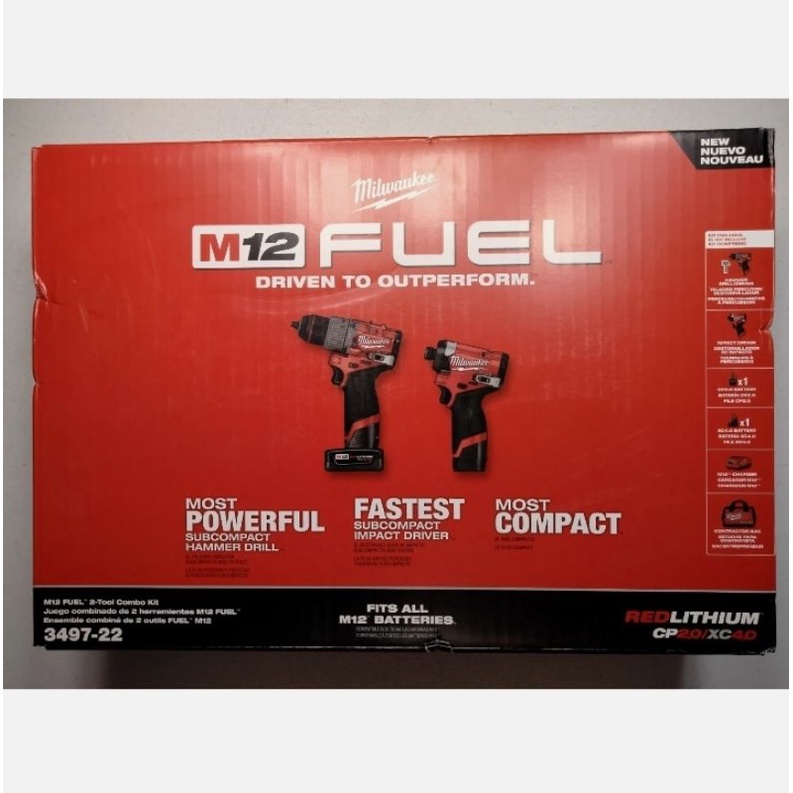 JUEGO COMBINADO 2 HERRAMIENTAS M12 FUEL MILWAUKEE (2598-22