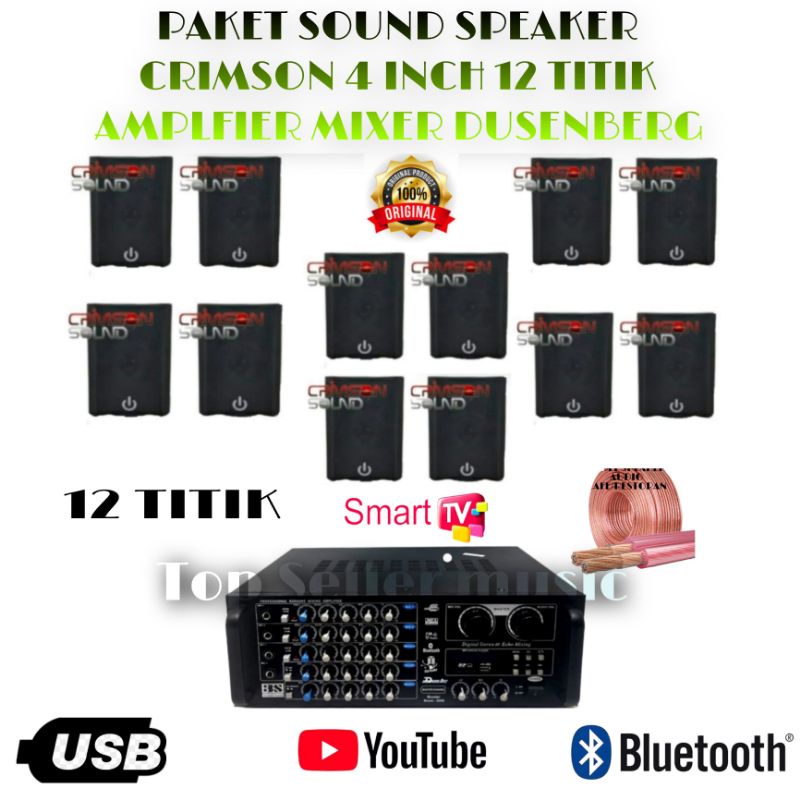 Jual PAKET SOUND SPEAKER CRIMSON 4 INCH 12 TITIK BUAT CAFE,RESTORAN ...