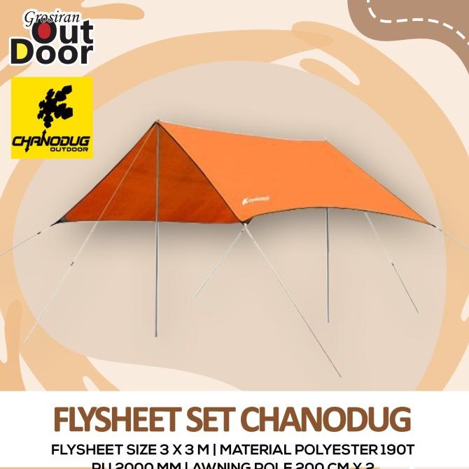 Jual Flysheet Chanodug Include Tiang Fly Sheet Awning Pole Waterproof Shopee Indonesia