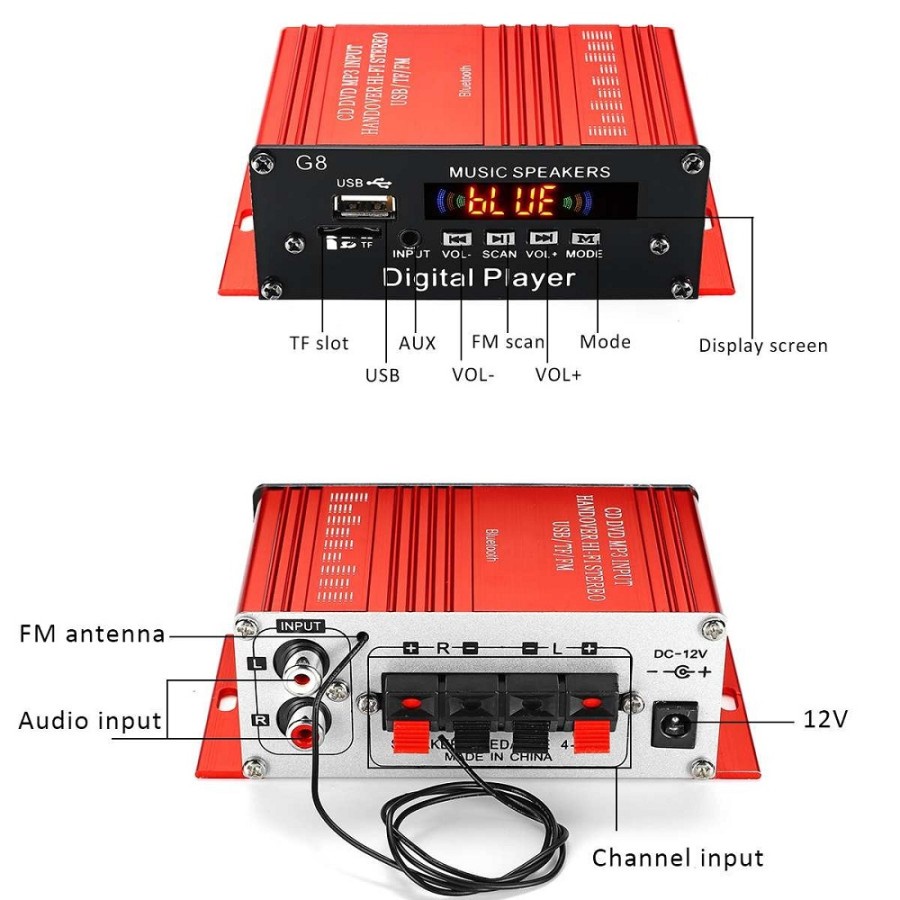 Jual Penguat Daya Audio Mobil Car Audio Power Amplifier 12 V 200 W - G8 ...
