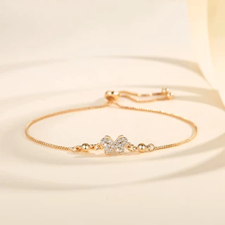 Lanme Jewelry Gelang Korea Anti Karat Kupu-Kupu Titanium Wanita Gelang Butterfly Fashion Aksesoris Y731