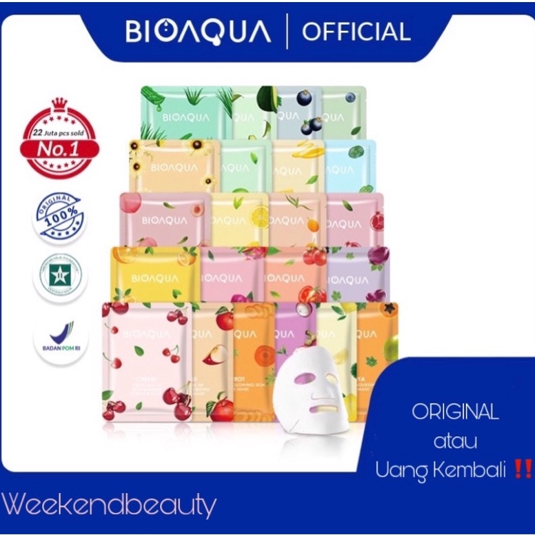 Jual BIOAQUA Masker Wajah 31 Variants [ BPOM ] ORIGINAL 100% EXP NEW