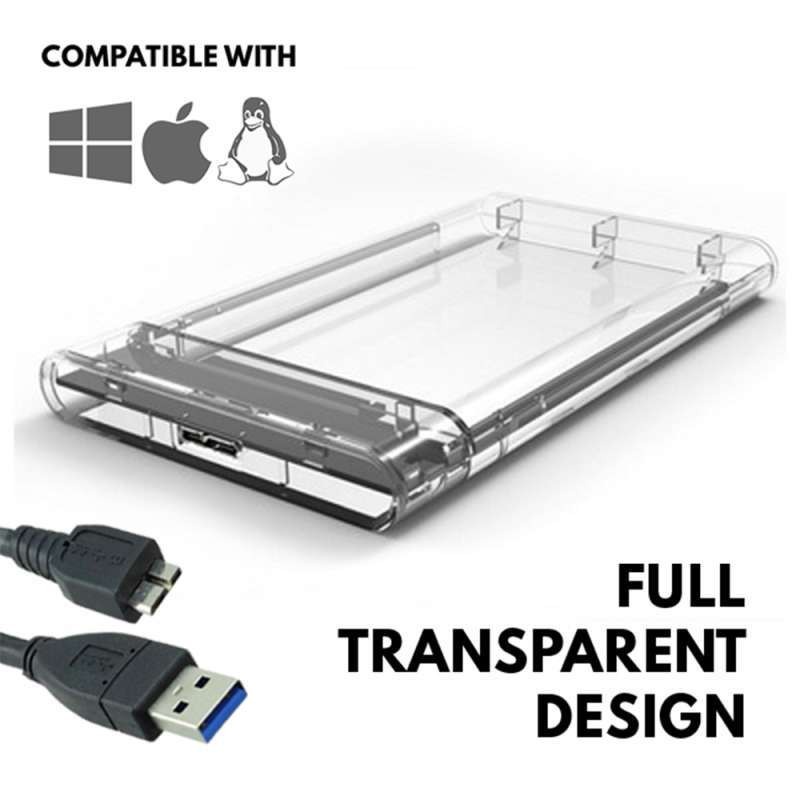 Jual Casing Hard disk External 2.5 Transparant Clear USB 3.0 / HDD SSD ...