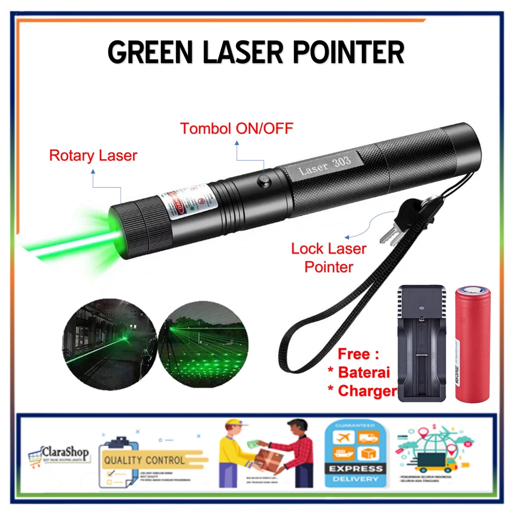 Jual Green Laser Pointer 303 / Laser Hijau Jarak Jauh | Shopee Indonesia