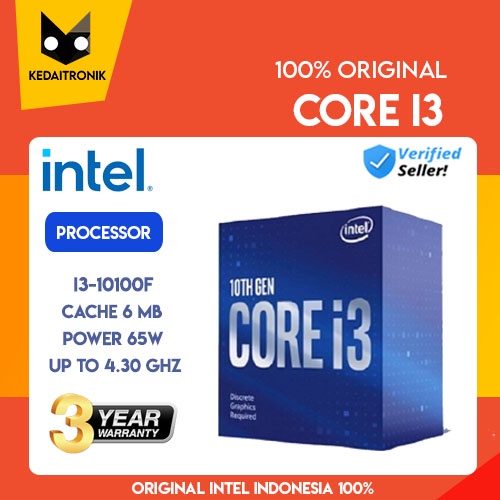 Jual NEW Processor Intel Core i3 10100F LGA 1200 Box CORE I3 4.30 GHz ...