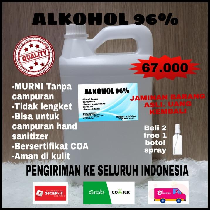 Jual Alkohol 96 5 Liter/Alkohol 96 Persen/Alcohol 96/Sterilisasi