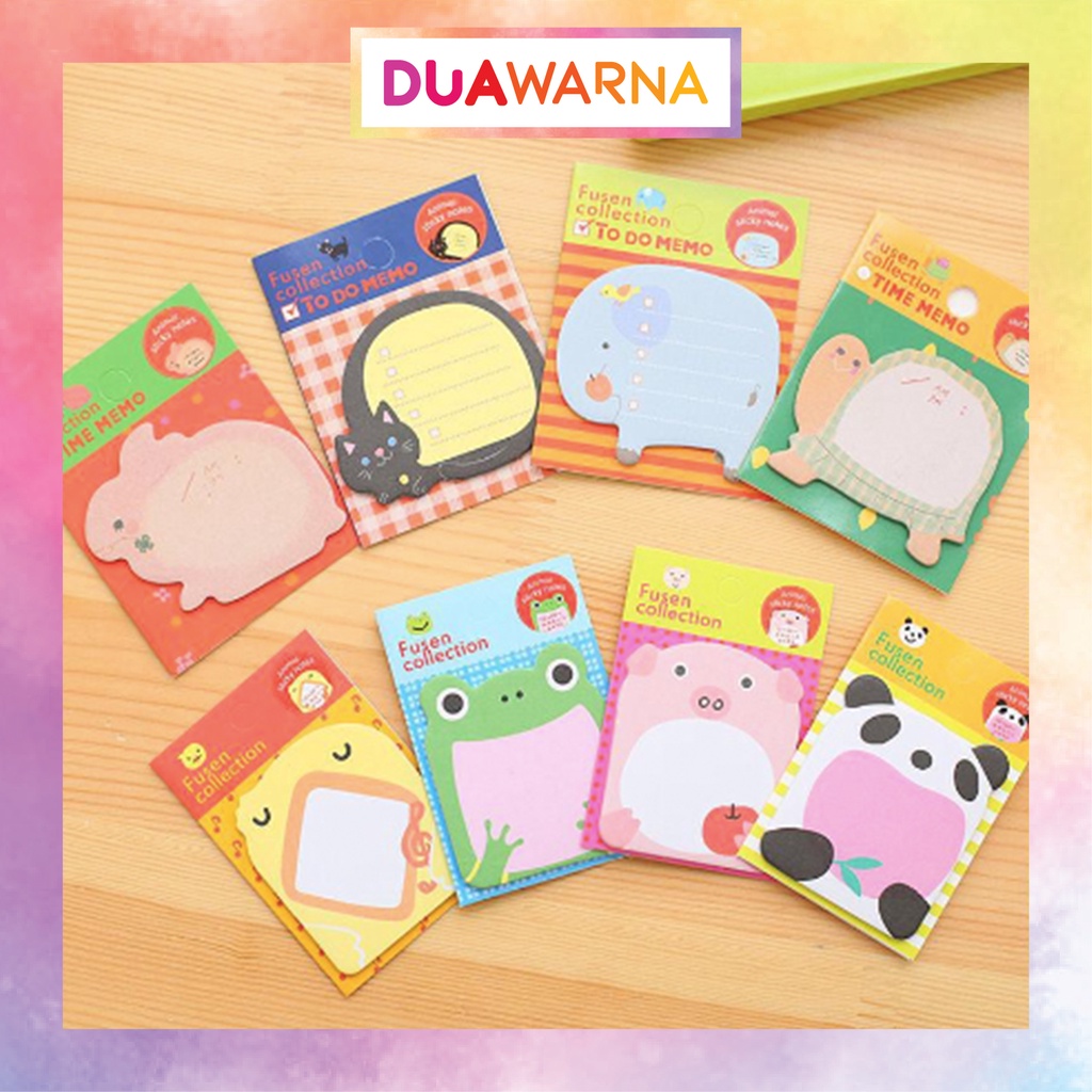 Jual DuaWarna Memo Karakter Animal Catatan Mini Tempel Lucu Notebook ...