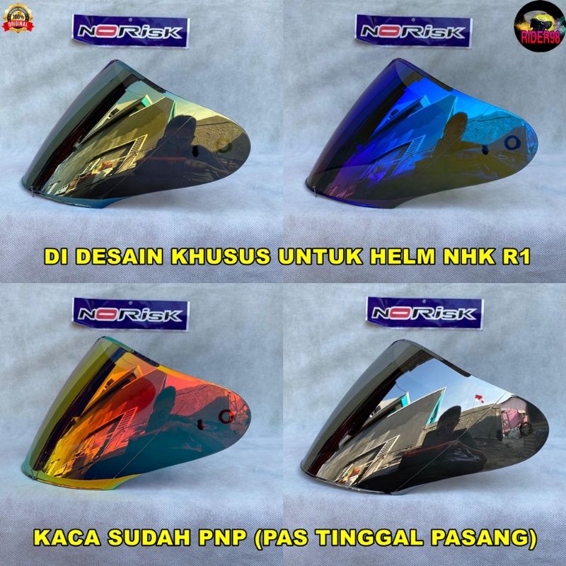Jual KACA VISOR FLAT NHK R1/VENOM/IRIDIUM SILVER /IRIDIUM GOLD PNP ...