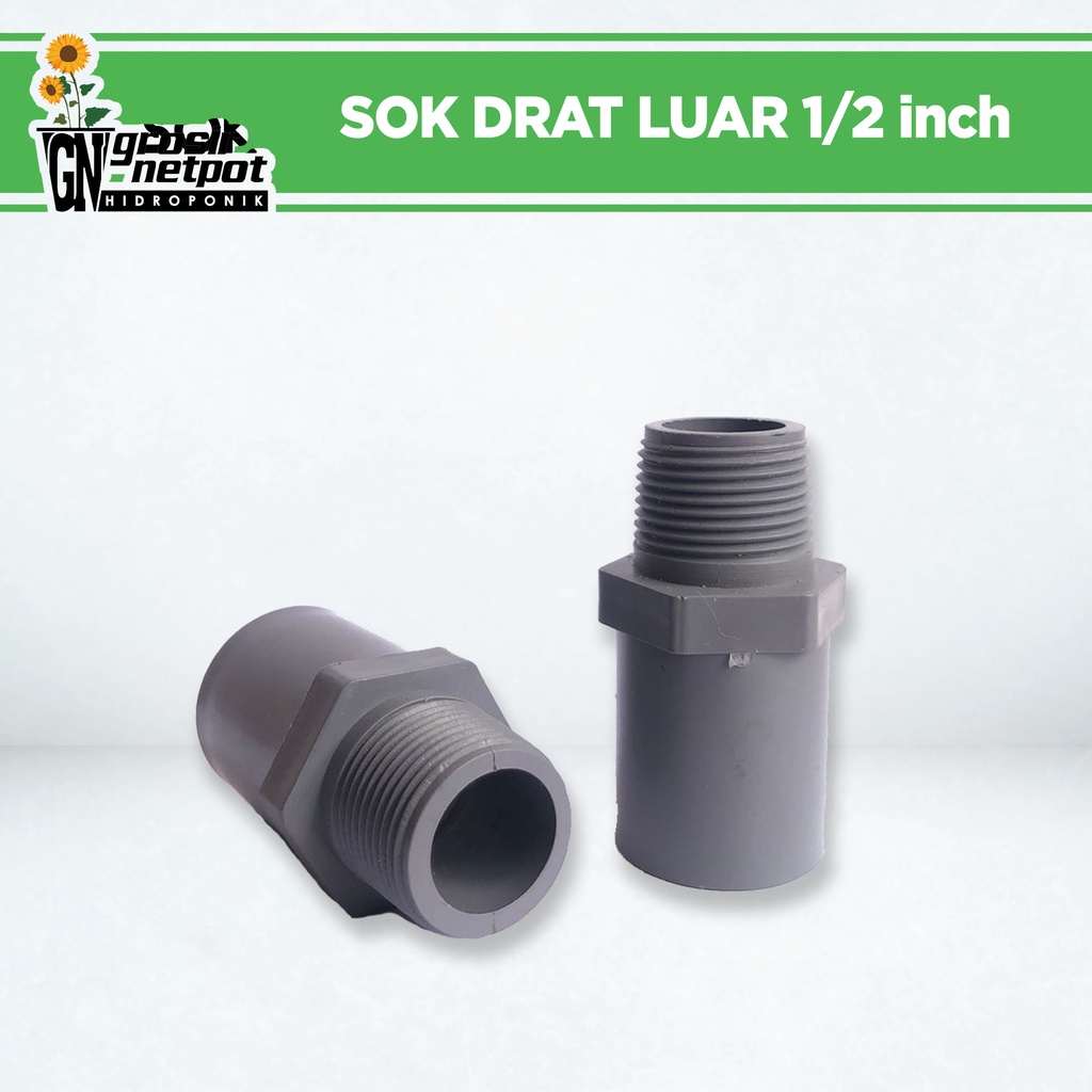 Jual Sok Drat Luar SDL 1/2 inch Fitting Pipa Paralon PVC / Socket ...