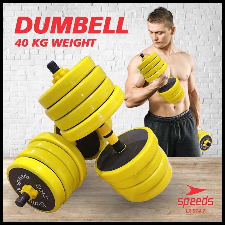 Jual Dumbell Barbel Set 40Kg Tiang Angkat Beban Besi Dumbbell Stainless