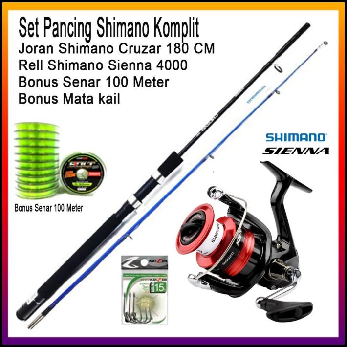 Jual Set Pancing Shimano Sienna 4000 Fg Dan Joran 180 Cm Original ...