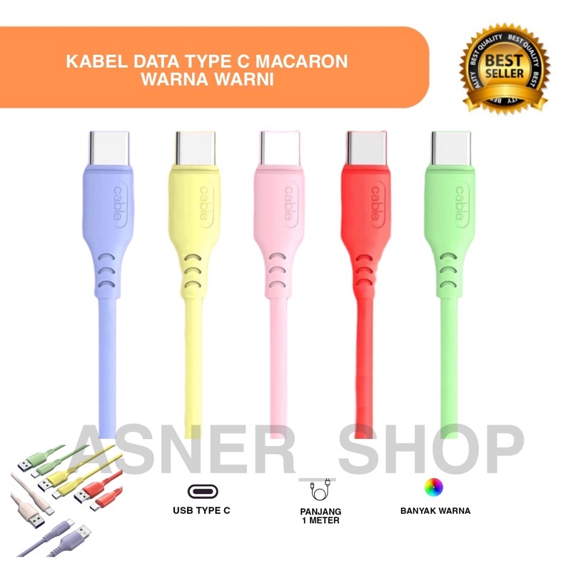 Jual Kabel Macaron Type C Cable Data Makaron Fast Charger Tab C Tipe