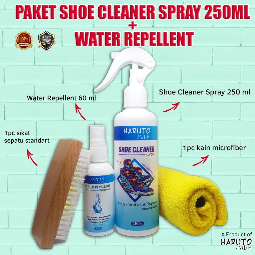 Jual Paket pembersih sepatu Haruto shoe cleaner spray 250ml+water ...