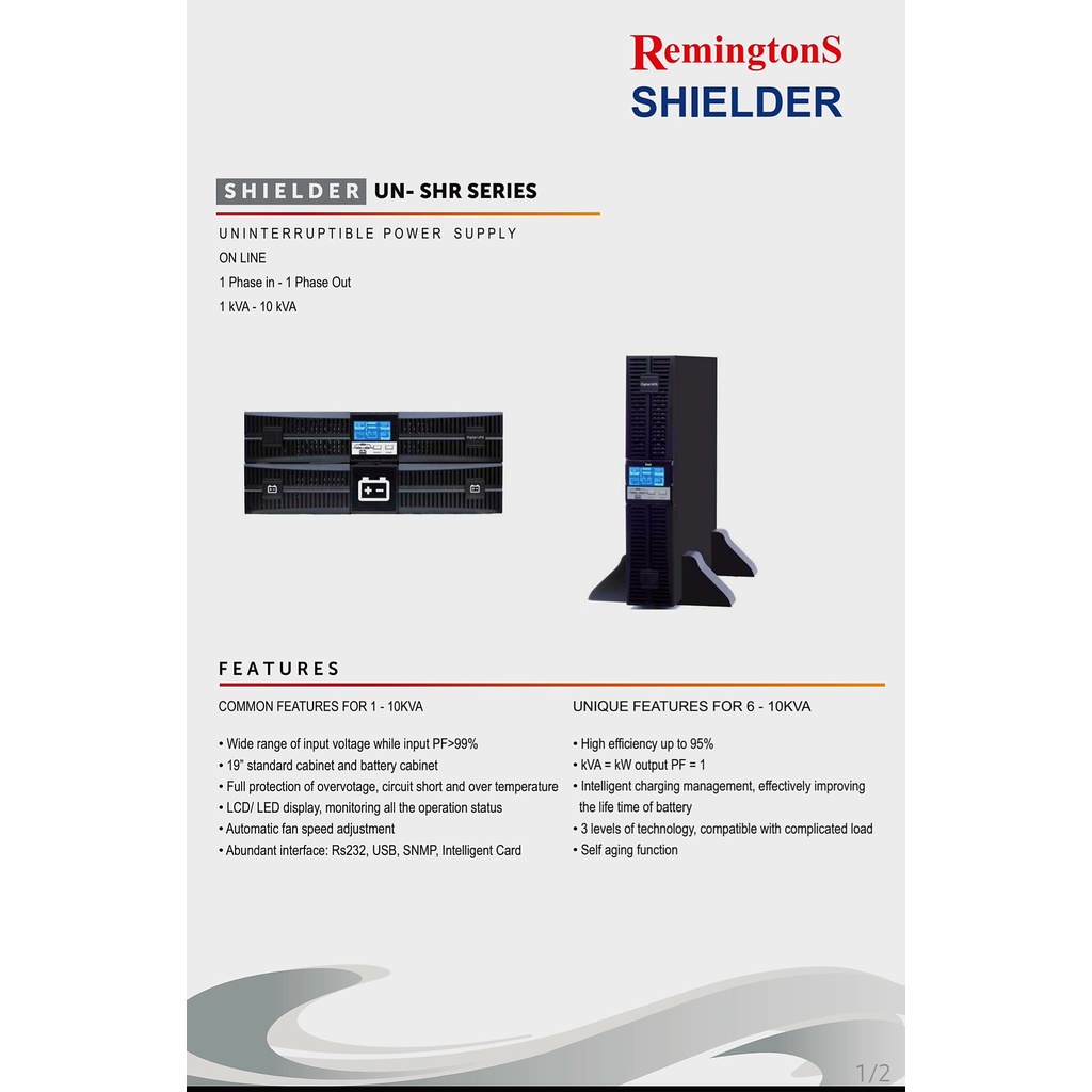 Jual RemingtonS UPS SHR Online Tower / Rack UN-SHR-02S 2 KVA 1800 W 230 ...