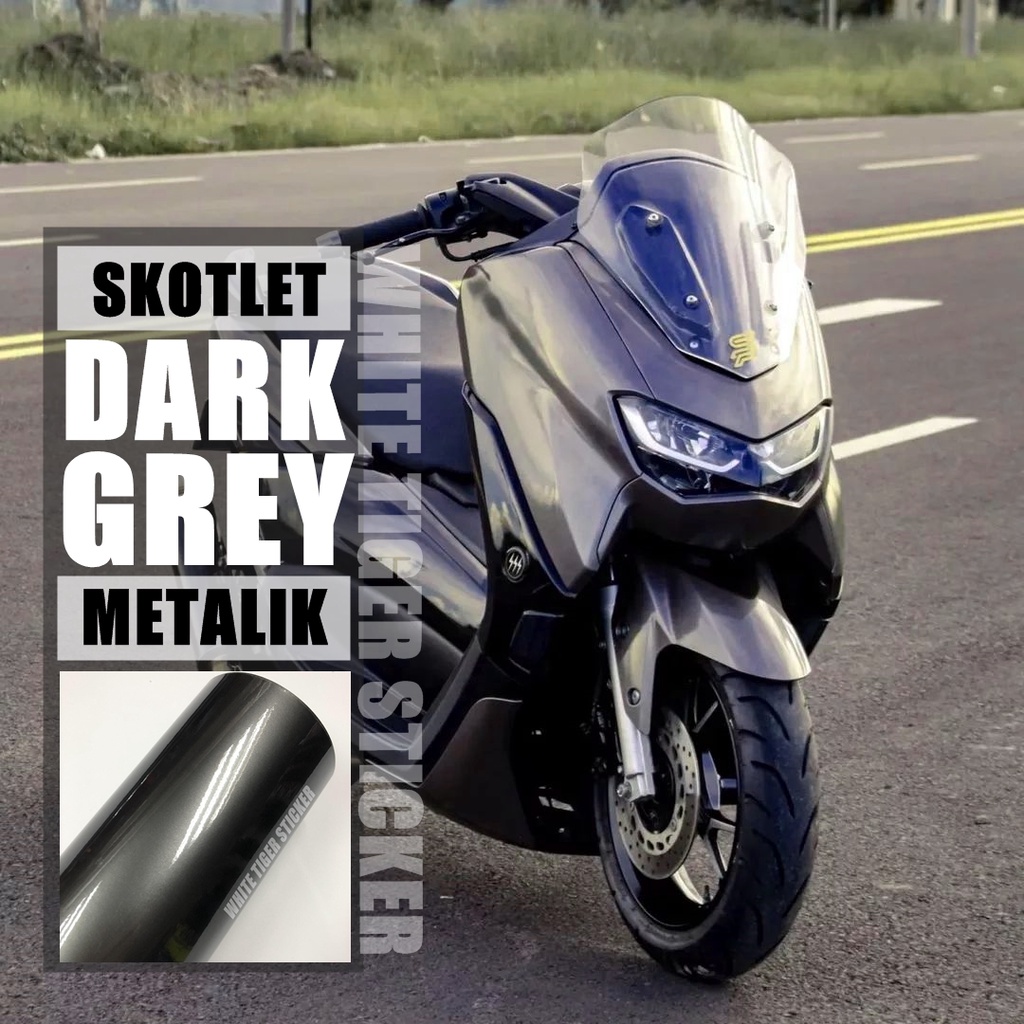 Jual Skotlet Stiker Motor Dark Grey Metalik Candy Skotlet Abu Abu Gelap