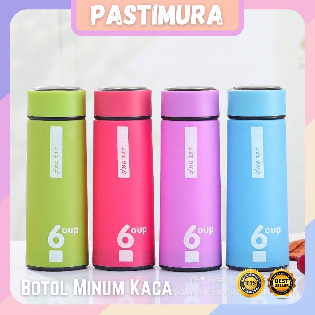 Jual Psm Botol Minum Kaca Six Oup 450ml Beling Cover Plastik 6oup Glass Bottle Kualitas 9691