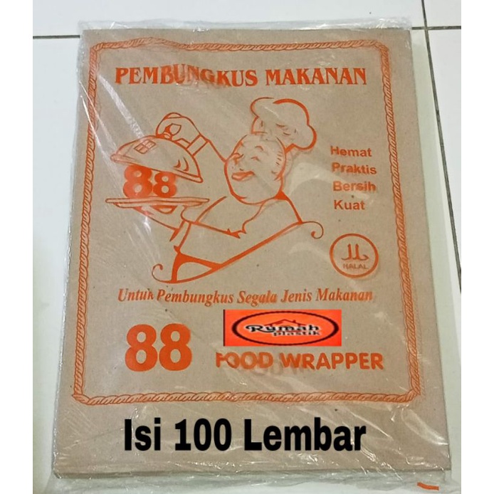 Jual Kertas Nasi Coklat Kertas Nasi Kertas Pembungkus Makanan Ukuran X Isi Lembar