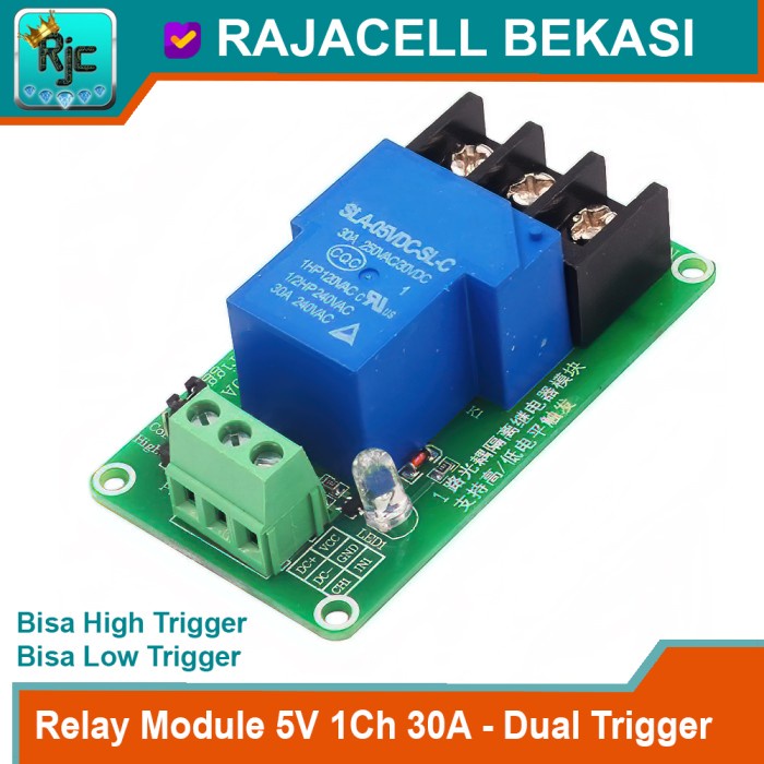 Jual Relay module Arduino 1ch 30A Input Bisa High dan Low Active ...