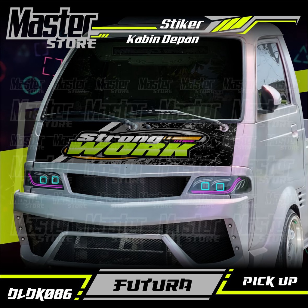 Jual Stiker Decal Kabin Depan STRONG WORK All Pick Up Pick Up L300 ...
