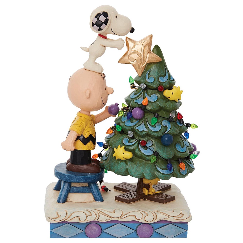Jual Jim Shore Peanuts Charlie Brown & Snoopy Decorating Christmas