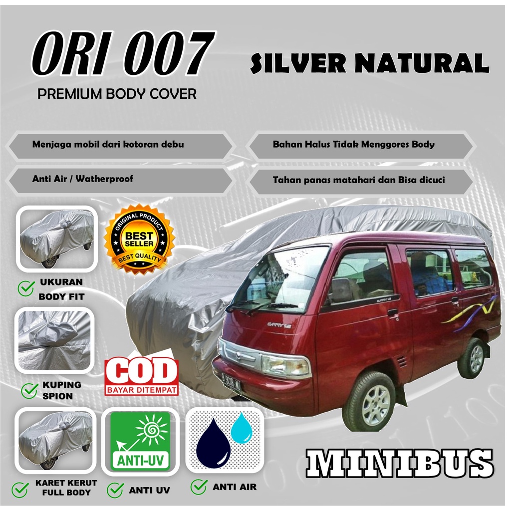 COVER MOBIL MINIBUS FUTURA CARRY SS CARRY l300 ANGKOT SILVER NATURAL