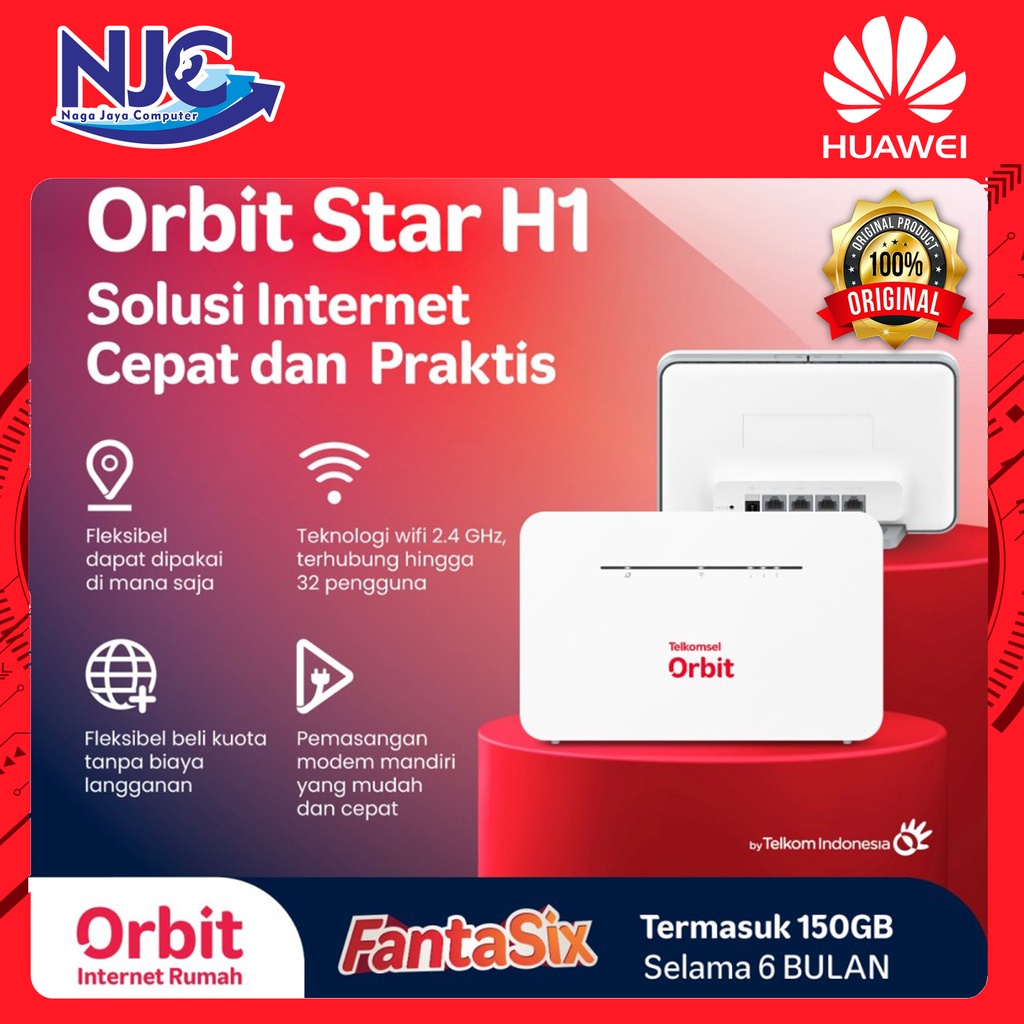 Jual TELKOMSEL ORBIT STAR H1 MODEM WIFI 4G HIGH SPEED BONUS DATA ...