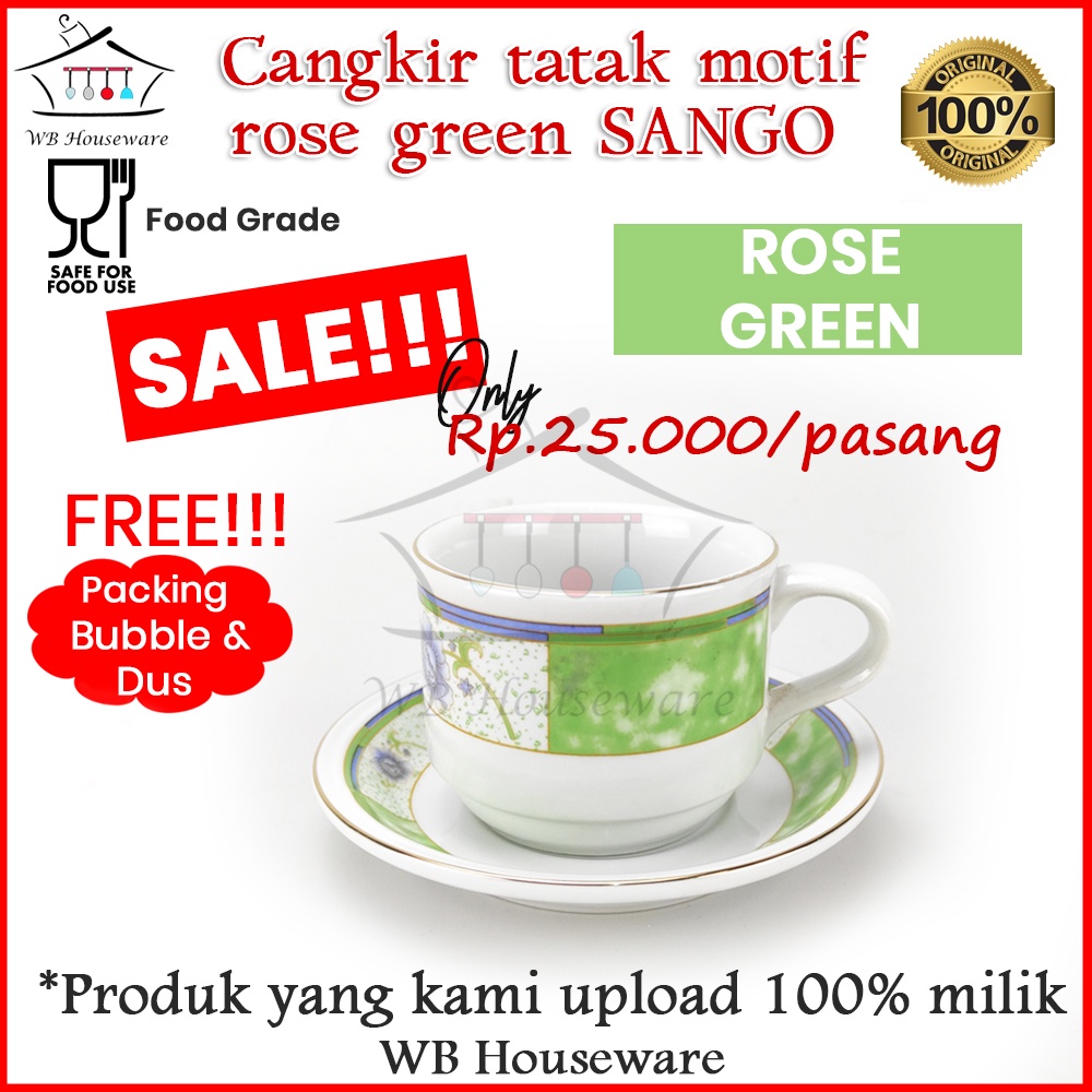 Jual SANGO 1 pasang cangkir + tatakan 230ml variasi motif SNI cup and ...