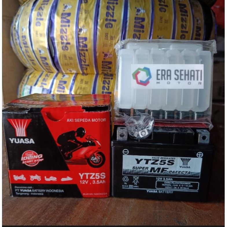 Jual NN Aki Motor Beat Vario 110 Blade Scoopy Spacy Revo YTZ5S YUASA