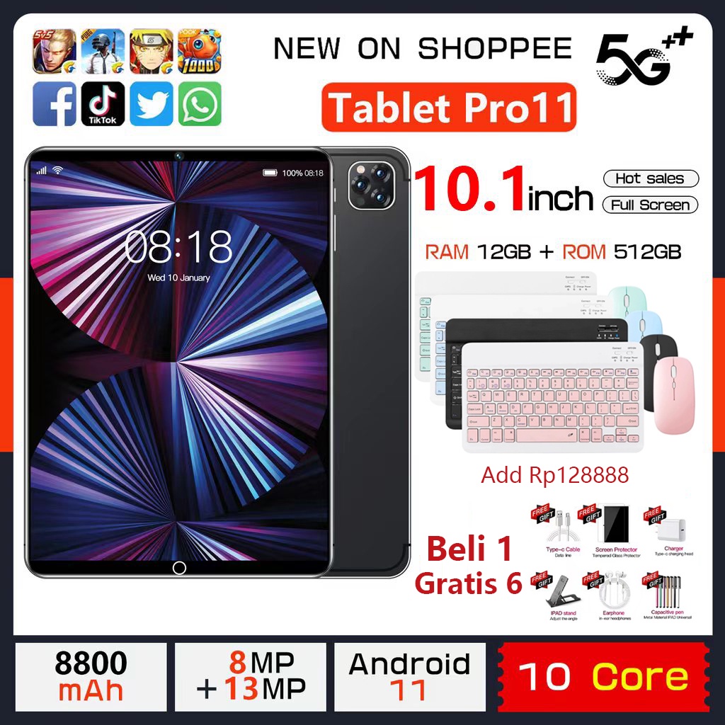 Jual Bisa COD 2024 Tablet Murah 5G Baru tablet Pro11 Galaxy Tab 10