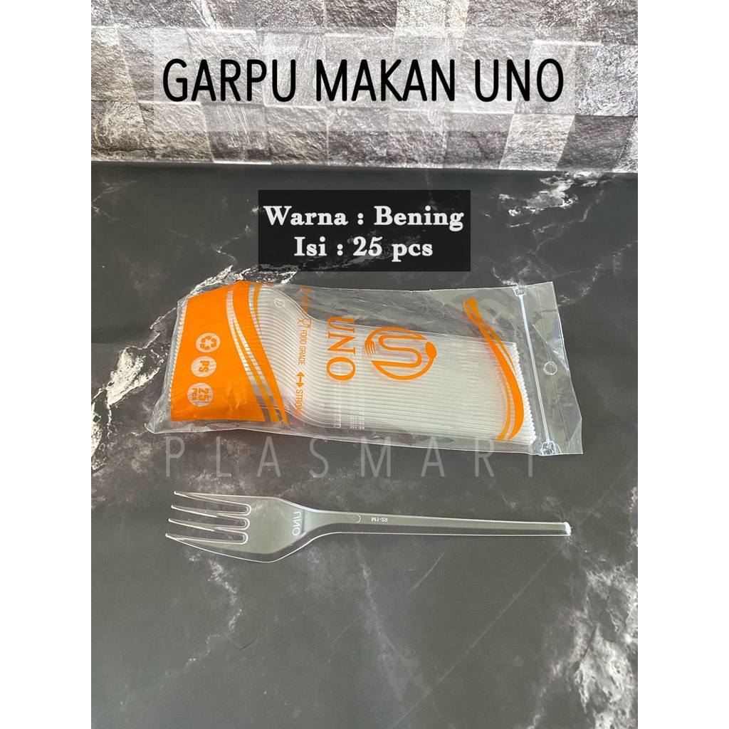 Jual Garpu Makan Plastik Uno Bening Isi 25 Pcs Shopee Indonesia