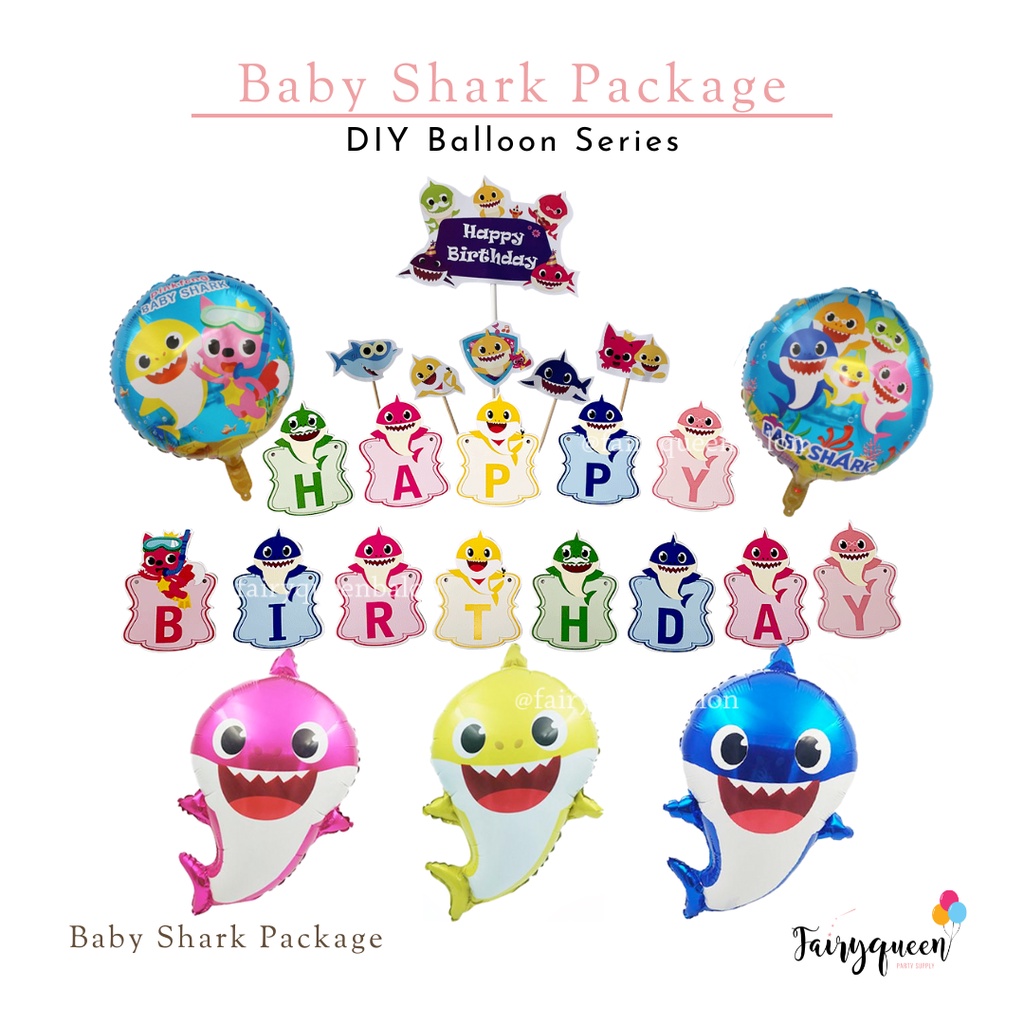 Jual Baby Shark Set Package - Paket Balon Baby Shark | Shopee Indonesia