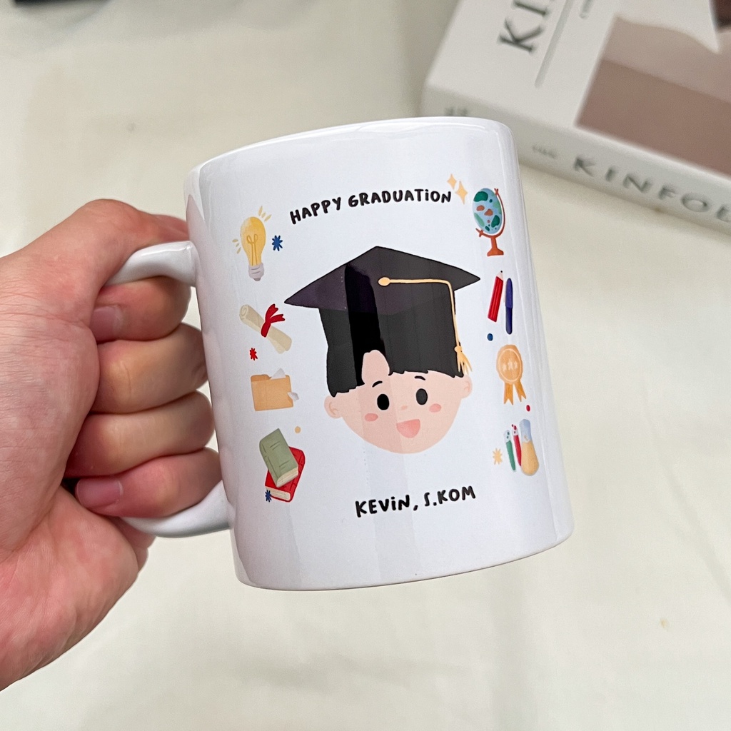 Jual Hampers Mug Custom Illustrasi Lucu Hadiah Wisuda Kado Ulang Tahun Pacar Cewek Cowok 5607